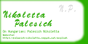 nikoletta palesich business card